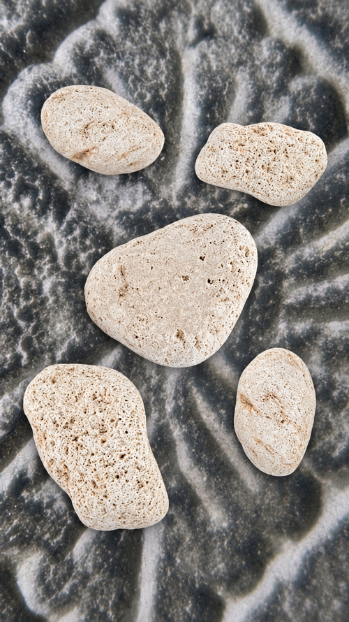 Natural volcanic pumice stone with a porous surface